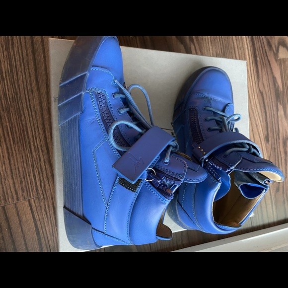 Giuseppe Zanotti men’s hightop sneakers blue size 39(6) - Picture 2 of 6